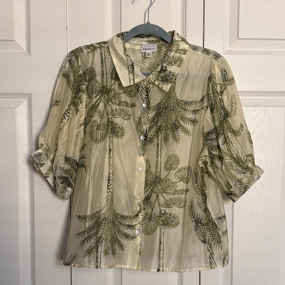 Botanical Print Button Down Shirt